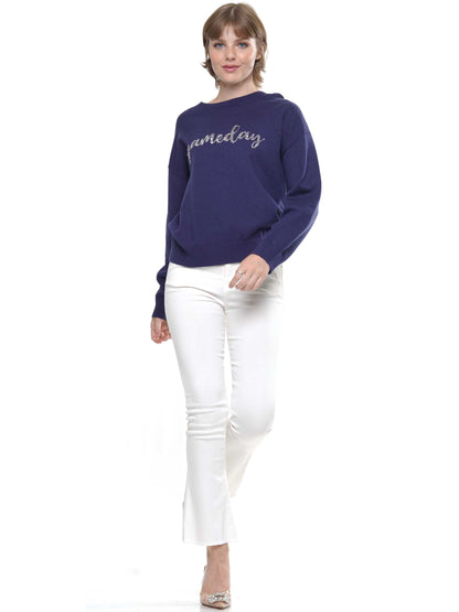 Gameday Script Sequin Sweater