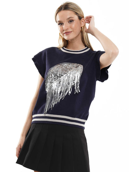 Football Fringe Sweater
