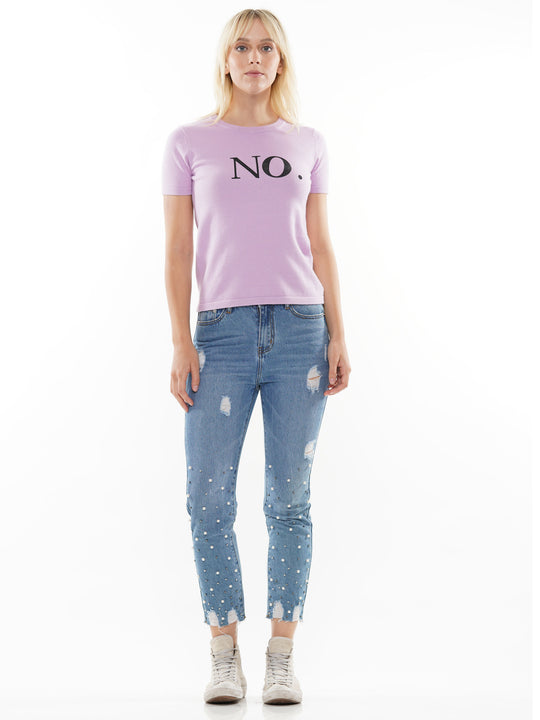 NO. Graphic Print knit top