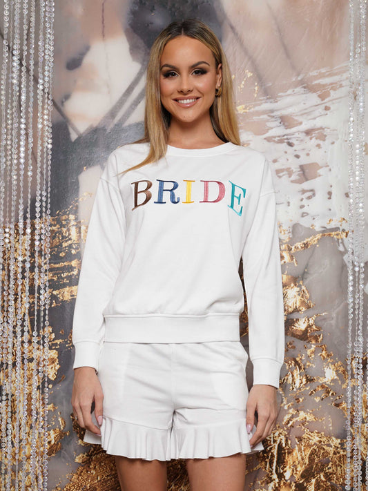 Rainbow embossed Bride hoodie