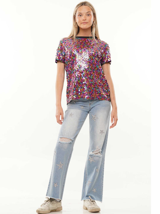 Multi Color Sequin Top