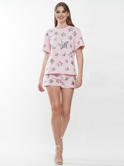 Sequin Star Top & Shorts 2-Piece Set