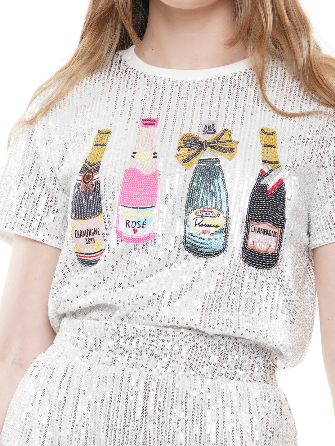 Champagne Bottle Sequin Top