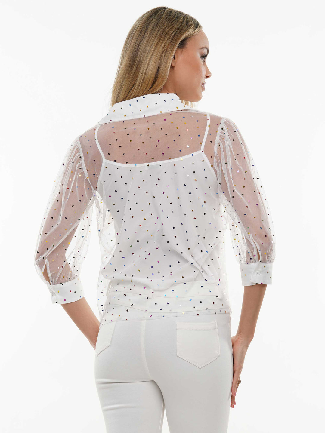 Mesh pattern blouse
