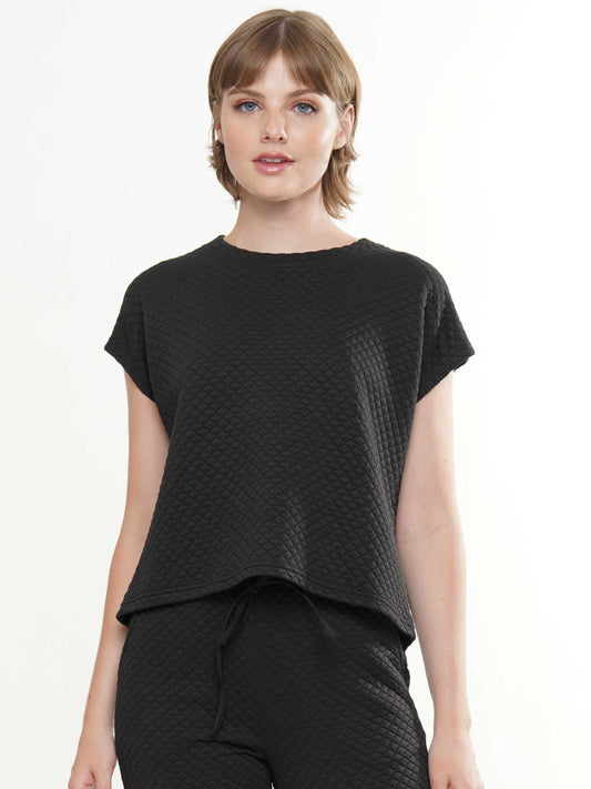 Quilt Short Sleeve Top
