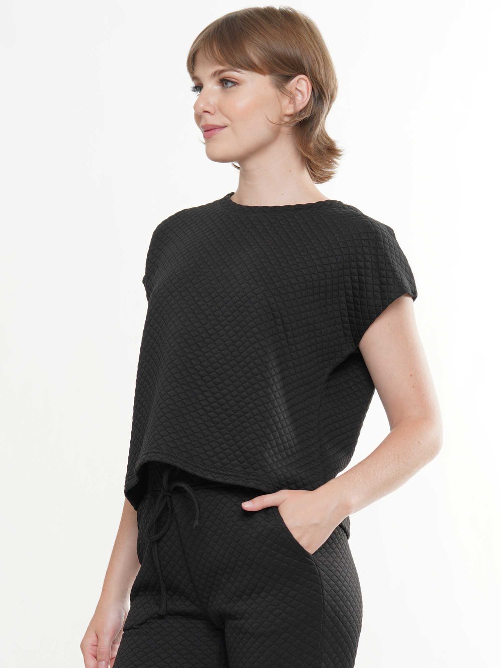 Quilt Short Sleeve Top