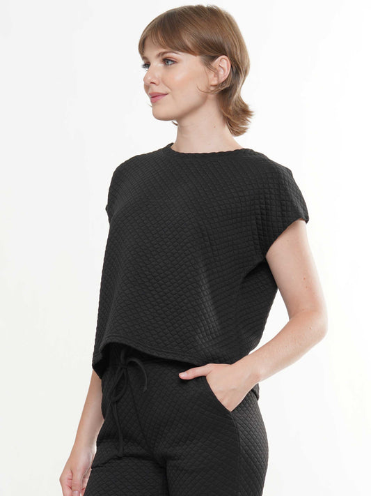 Quilt Short Sleeve Top