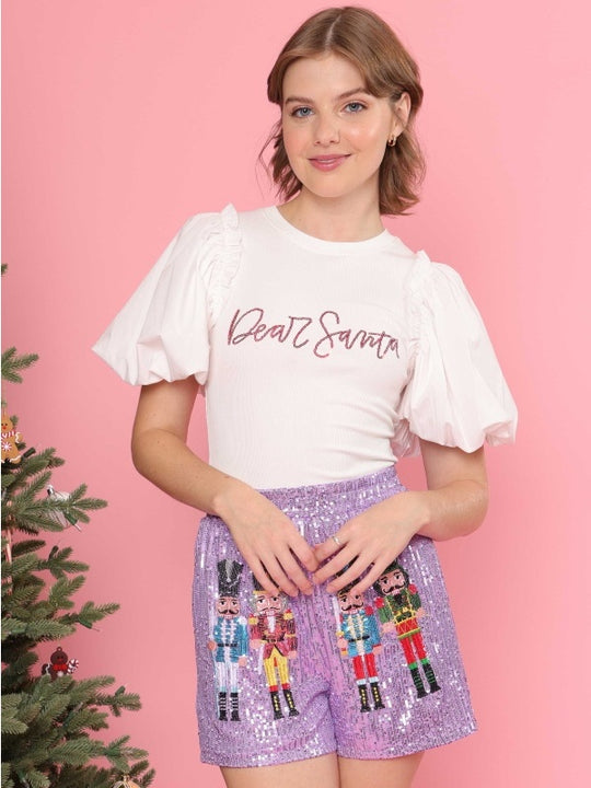 Dear Santa Puff Sleeve Top