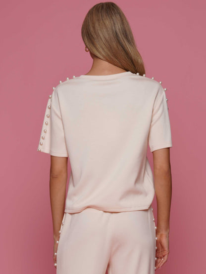 Soft lyocell top & pant 2-Piece set with lined peal trim