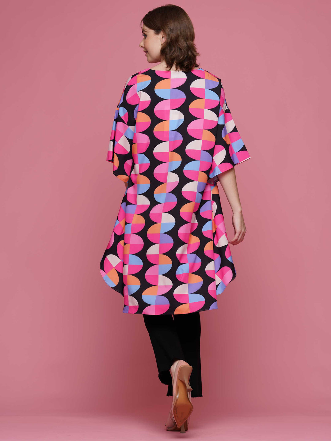 High Low Swirl Print Top