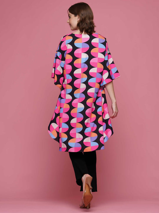 High Low Swirl Print Top