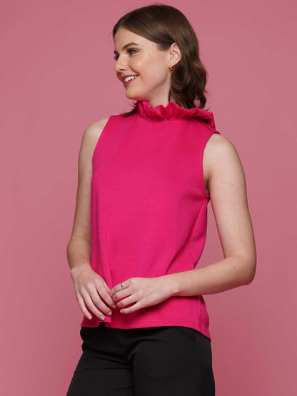 Sleeveless Ruffled Neck