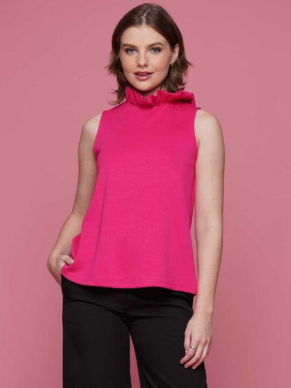 Sleeveless Ruffled Neck