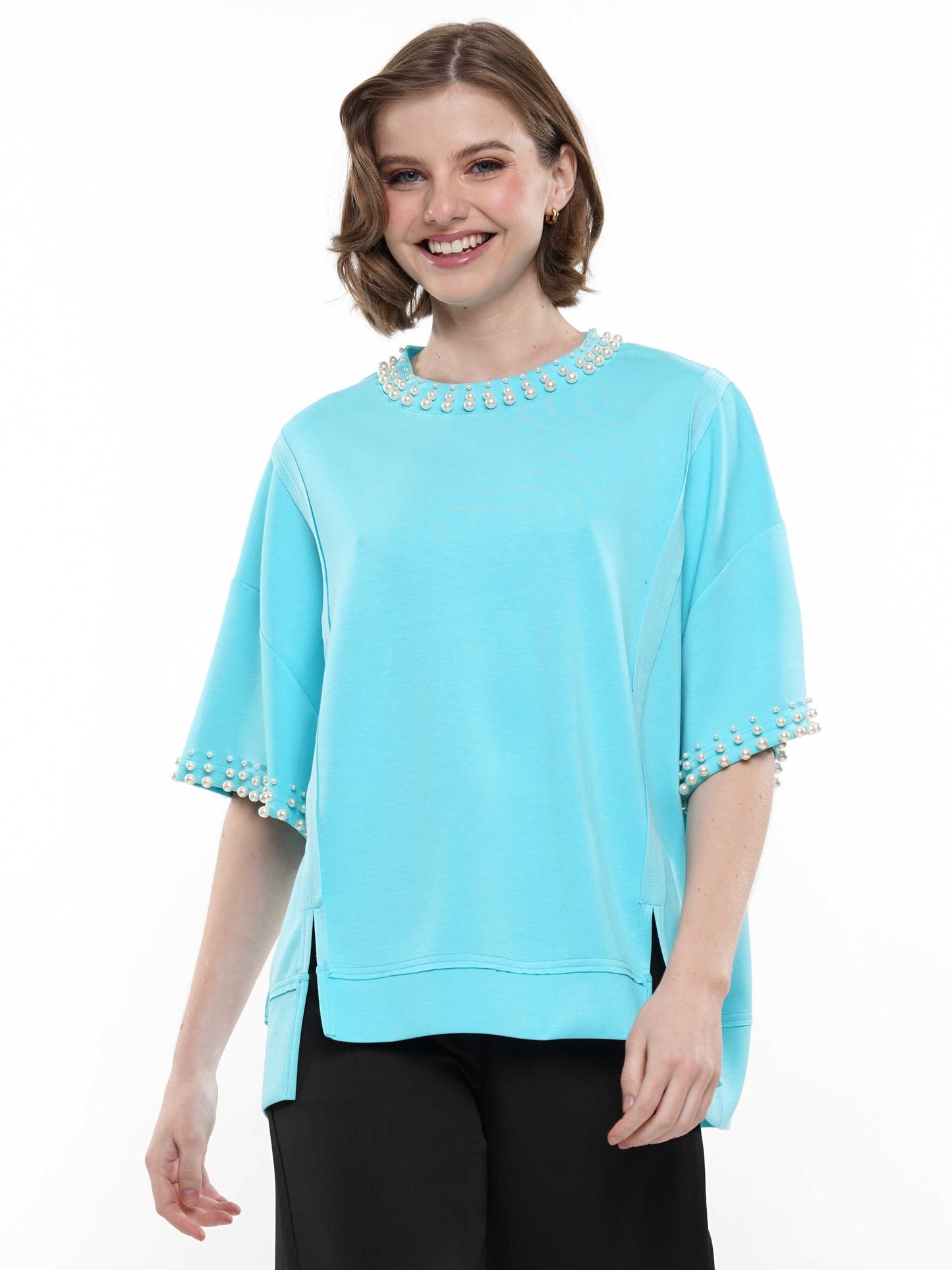 Pearl and Two Slit Top