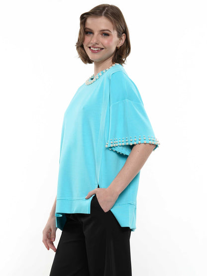 Pearl and Two Slit Top