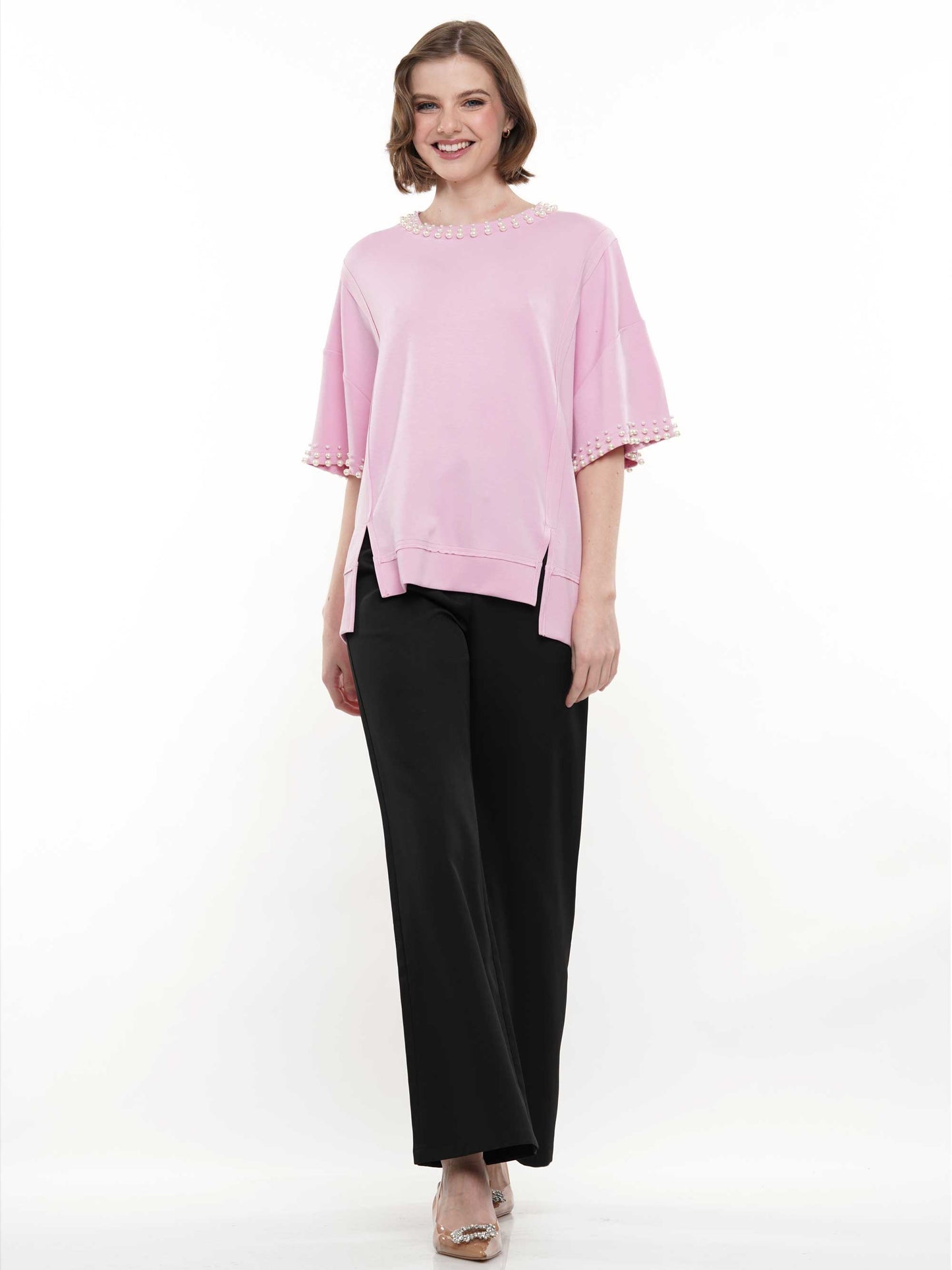 Pearl and Two Slit Top