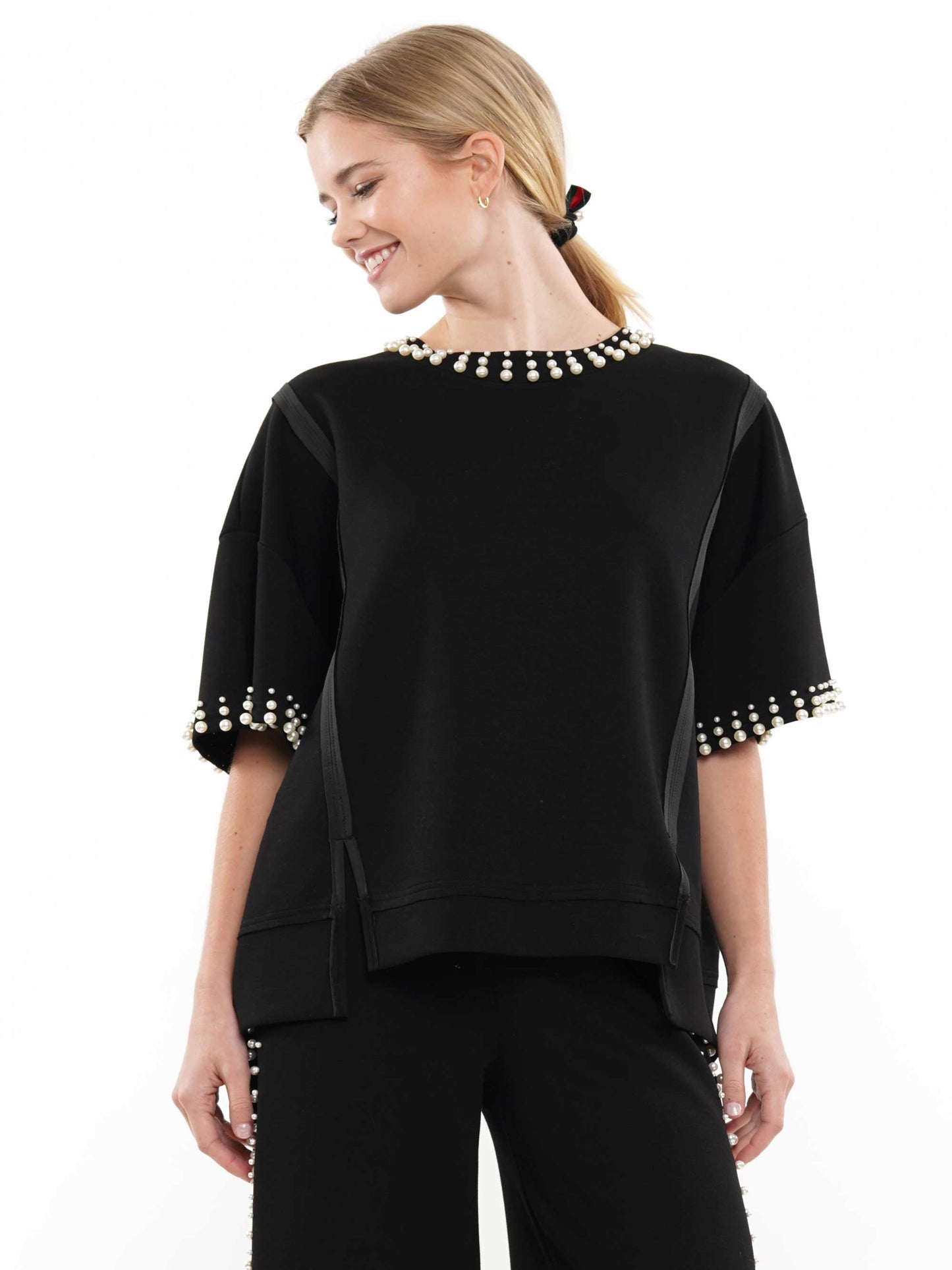 Pearl and Two Slit Top