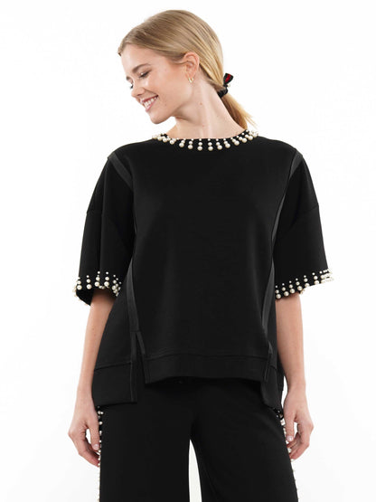 Pearl and Two Slit Top