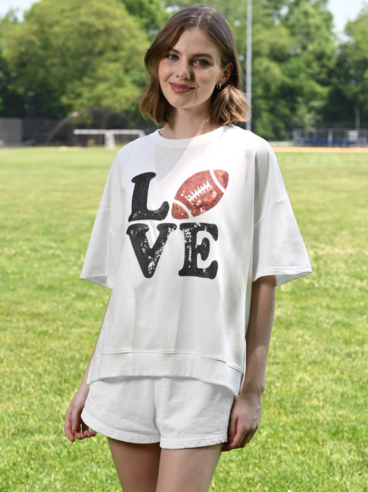 Football Love Short Sleeve Top