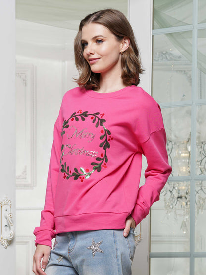 Merry Christmas Wreath Long Sleeve