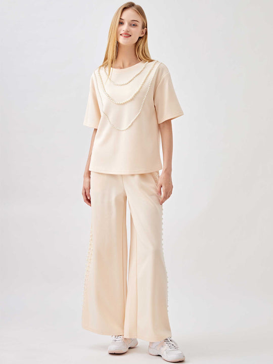 Light Soft Lyocell Pearl Detail Top