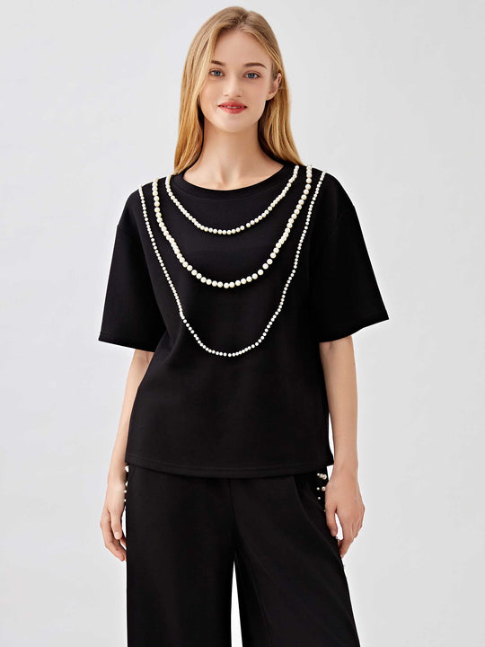 Light Soft Lyocell Pearl Detail Top