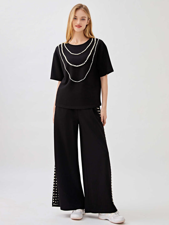 Light Soft Lyocell Pearl Detail Top