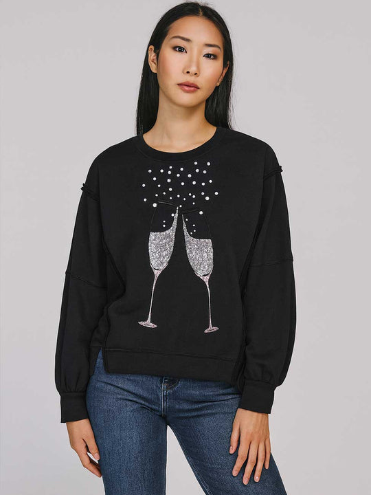 Champagne Glasses Embellished Long Sleeve
