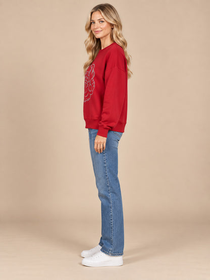 Santa Face Rhinestone Crewneck