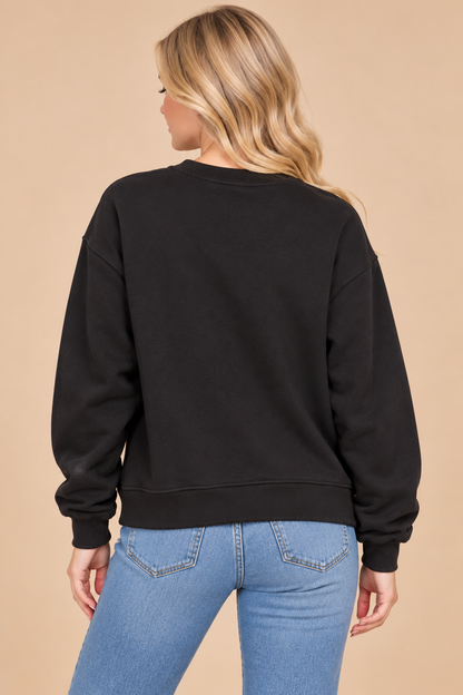 Christmas Lights Rhinestone Bow Crewneck