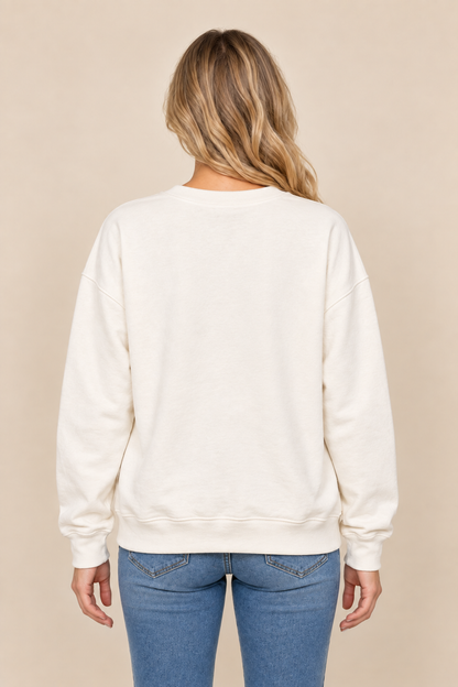 Merry Christmas Santa Hat Graphic Crewneck Sweatshirt