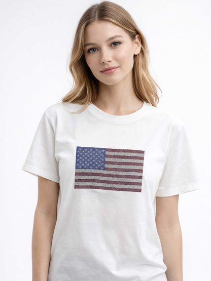 American Flag Heat Stone Tee