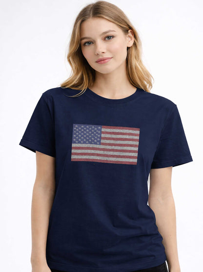 American Flag Heat Stone Tee
