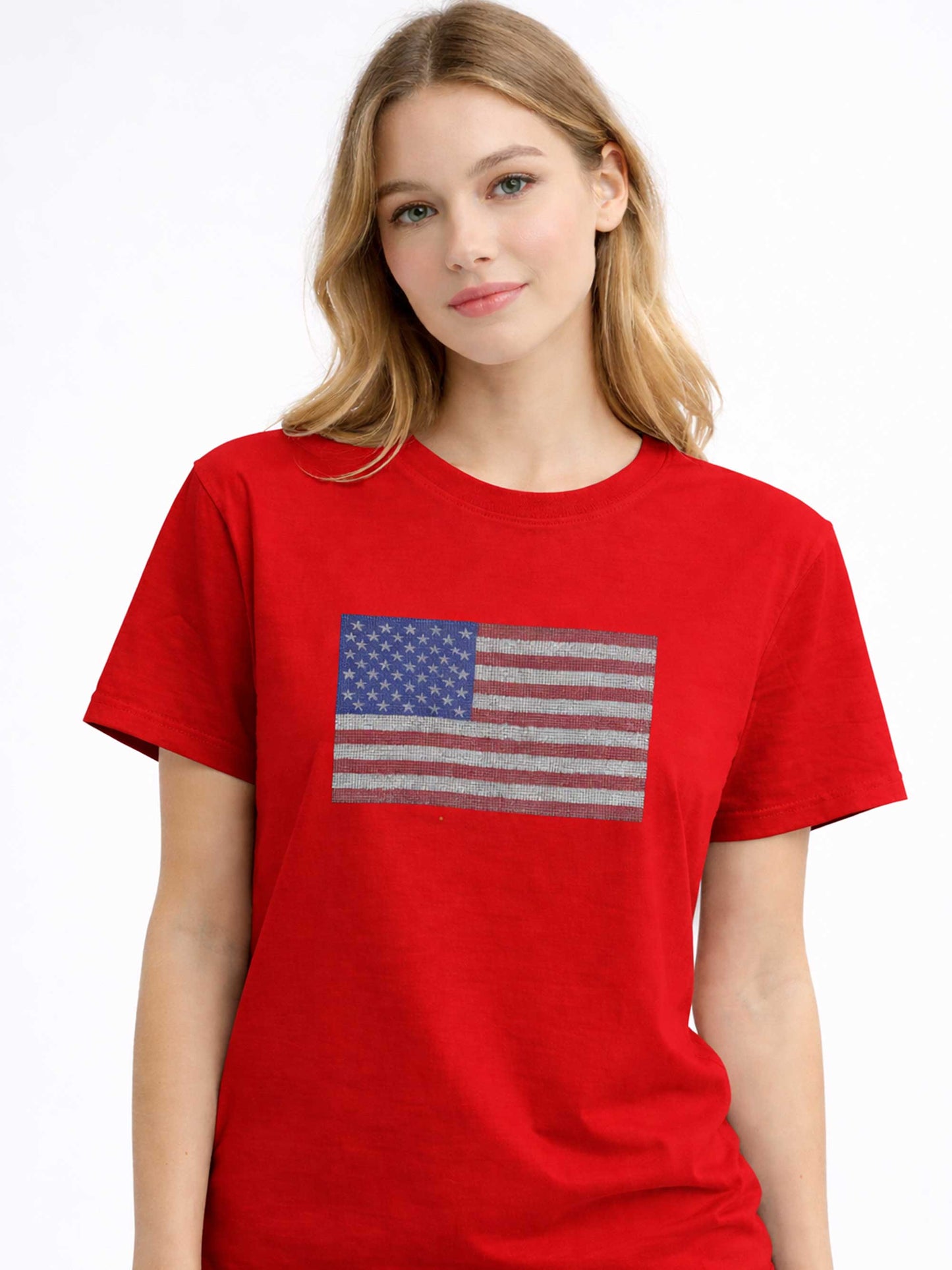 American Flag Heat Stone Tee