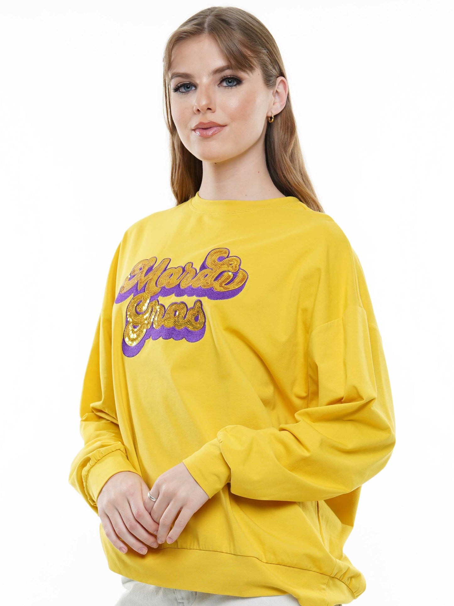 Mardi Gras Sequin Embroidery Long Sleeve