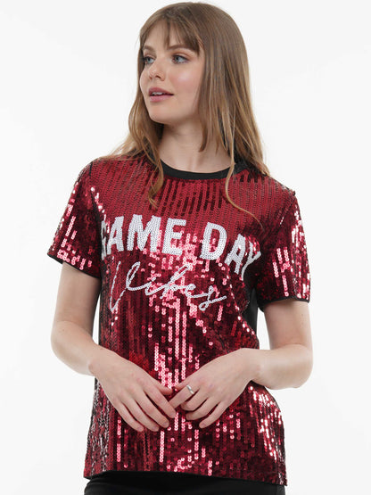 Gameday Vibes Sequin Top
