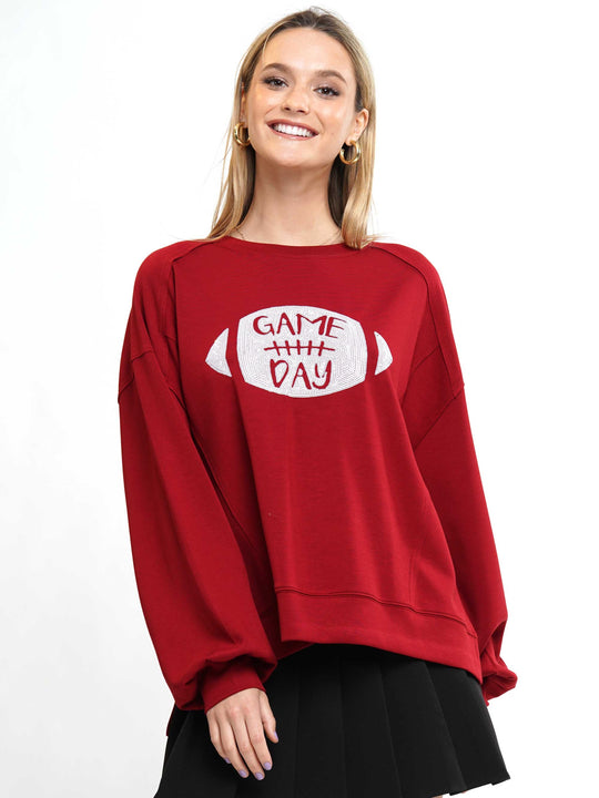 Football Sequin Sweatshirt