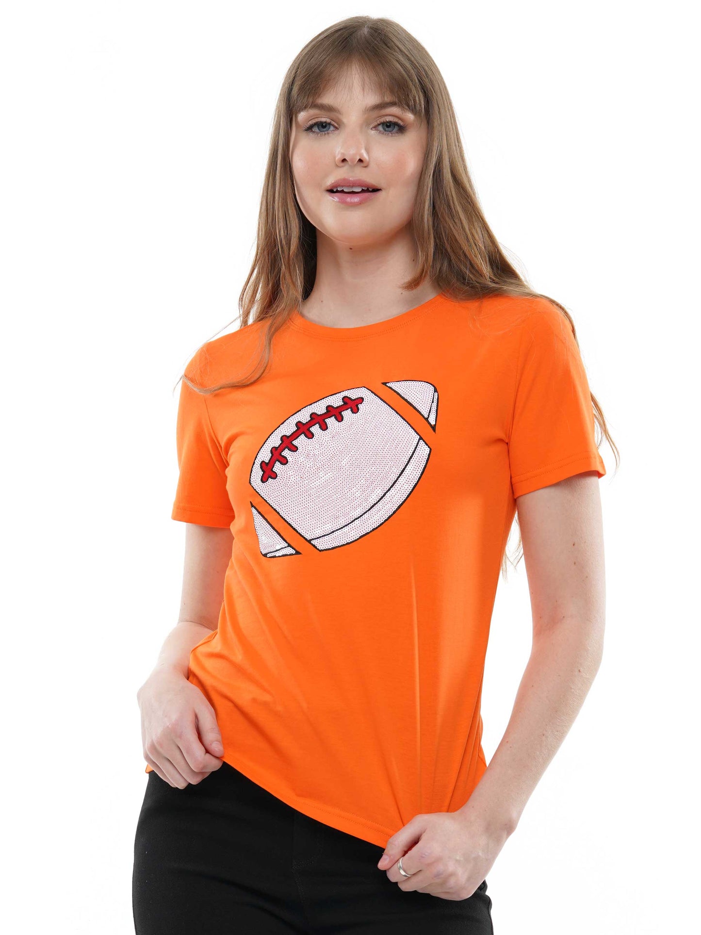 Football Sequin Fitted Tee
