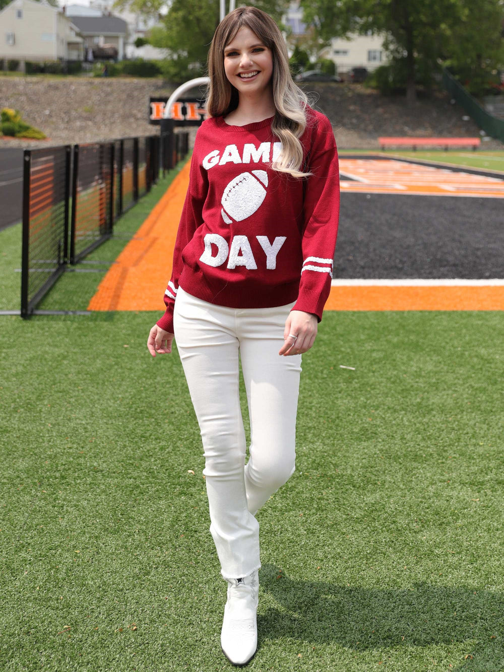 Gameday with football sequin sweater