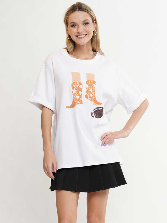 Western Boots Football Top