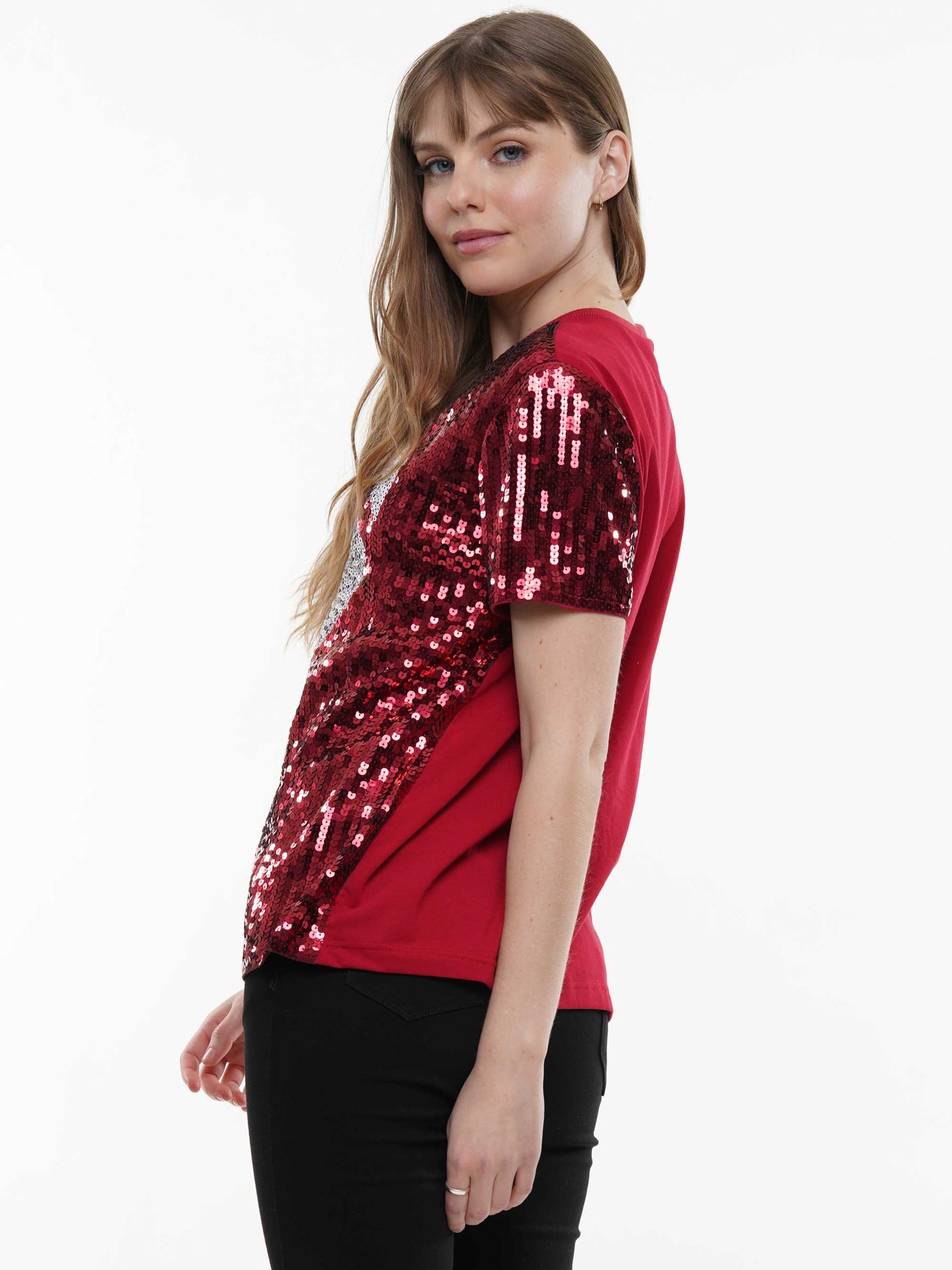 Sequin football gameday sequin top