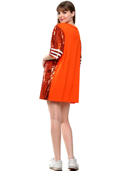 Sequin Dress with Football Helmet