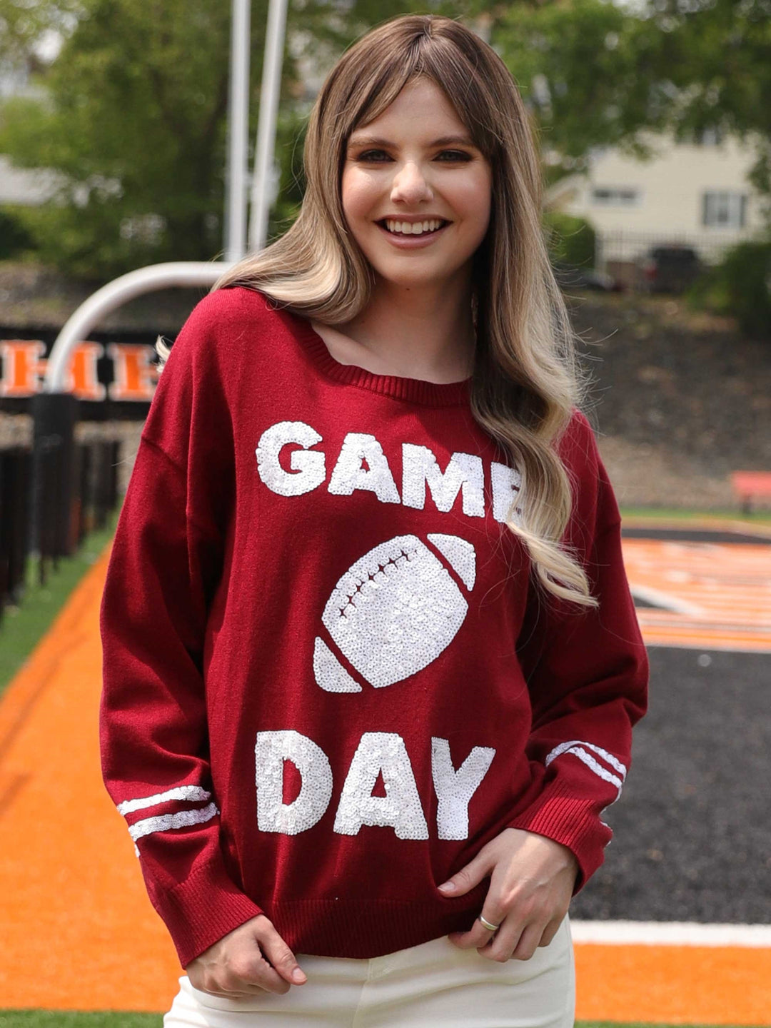 Gameday with football sequin sweater