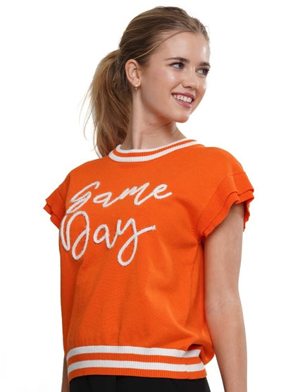 Game Day Ruffled Sleeve Sweater