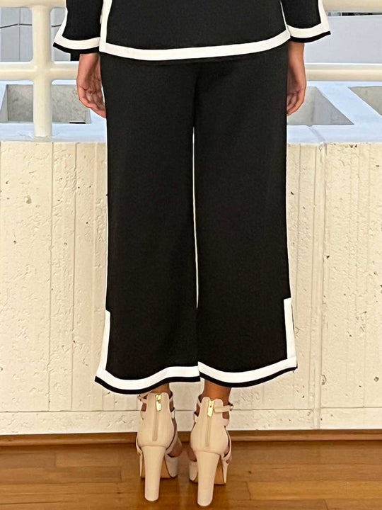 Cable Knit Pattern Trim Pant