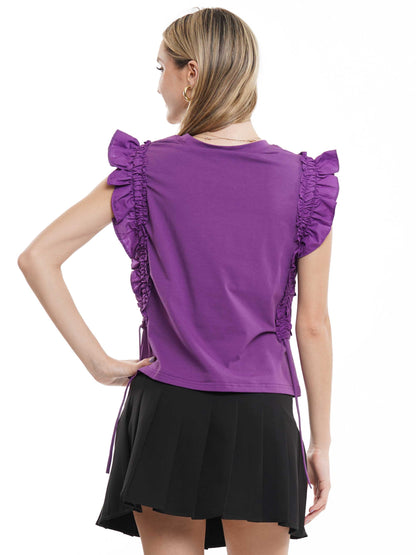 Tiger gameday top with ruffle sleeves