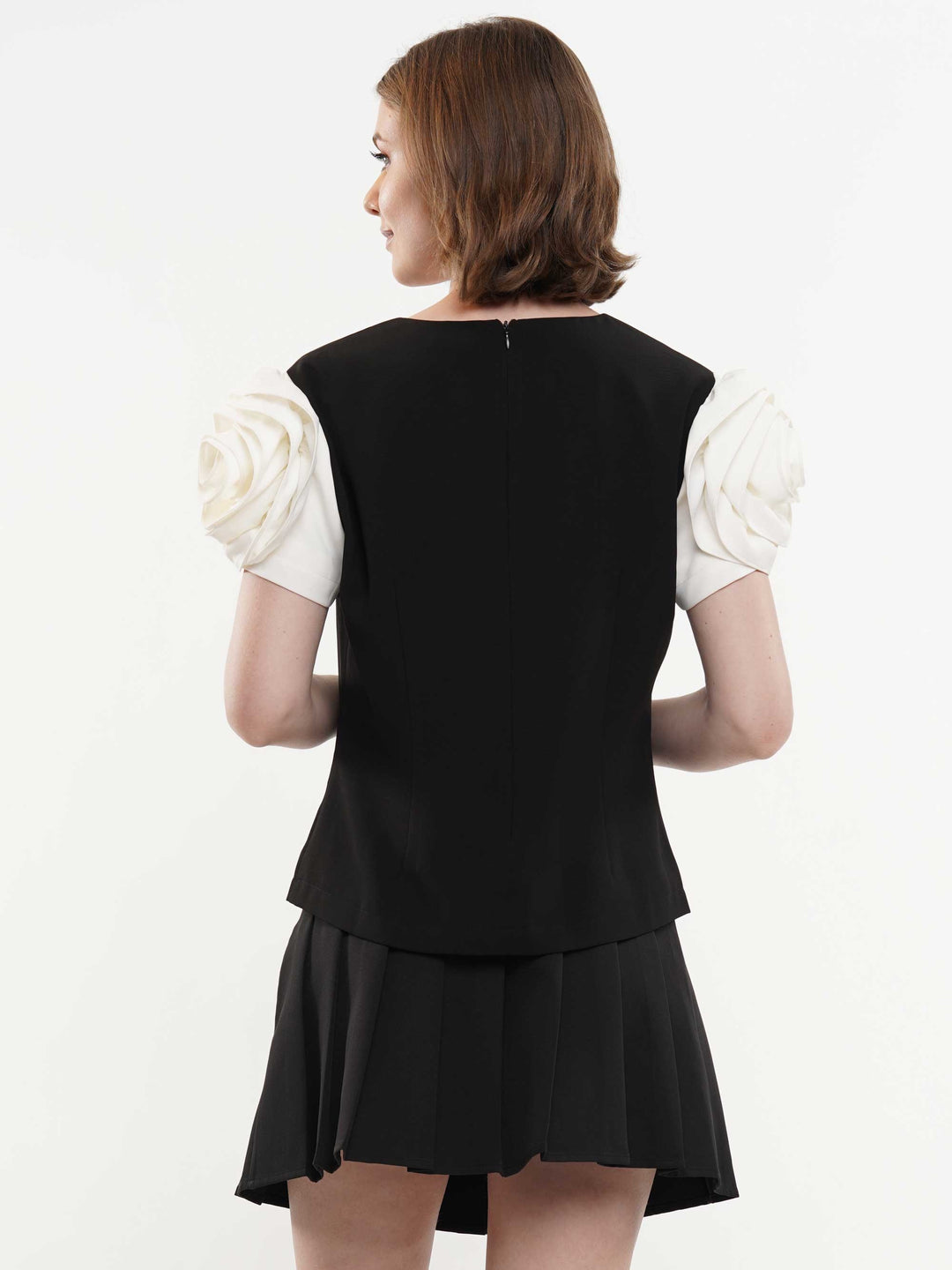 3D Flower Short Sleeve Top