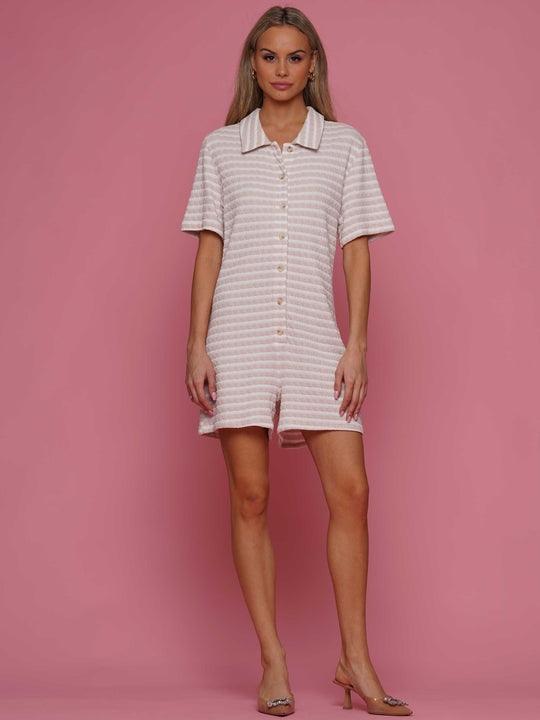 Drop Waist Striped Romper