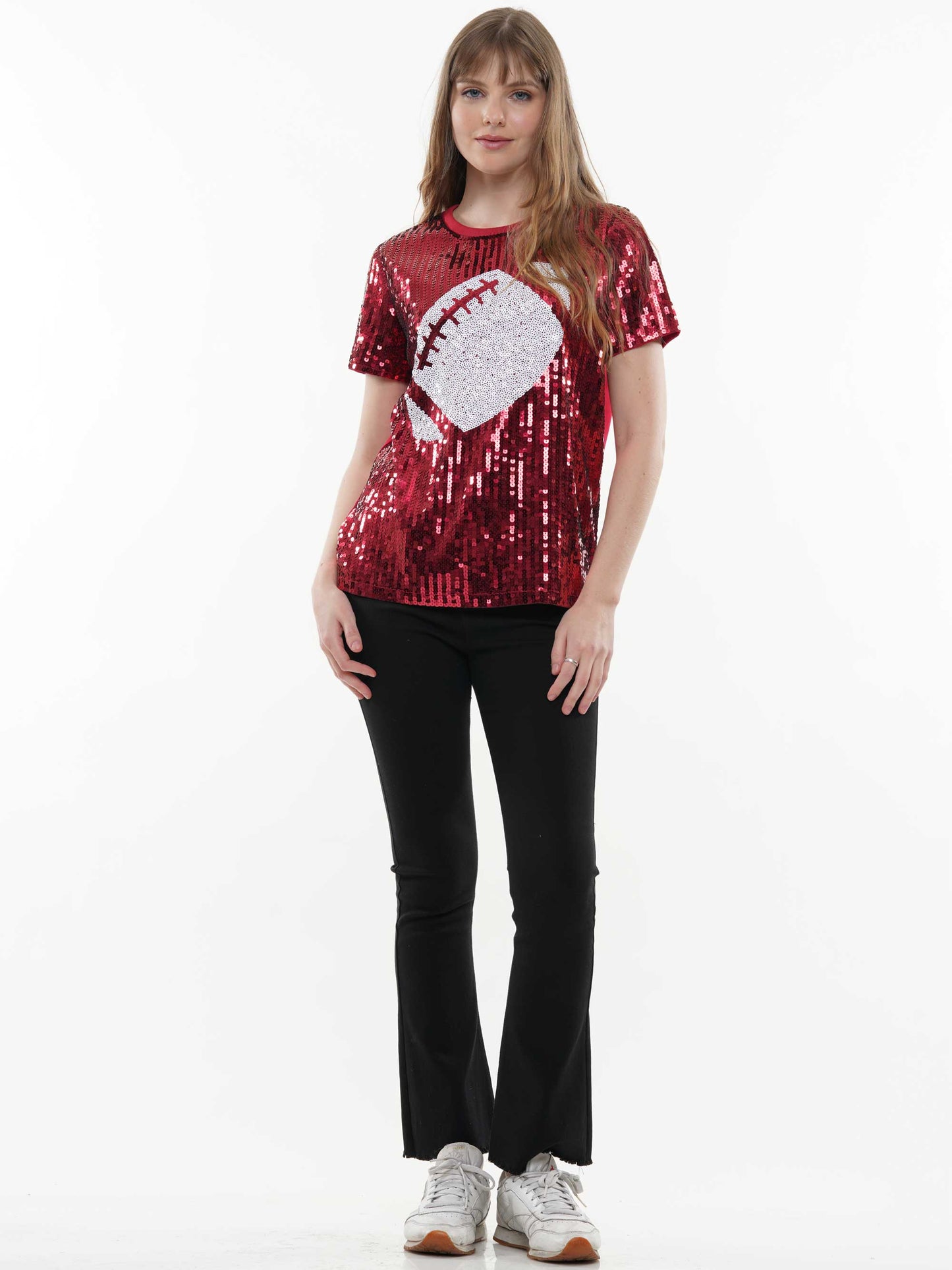 Sequin football gameday sequin top
