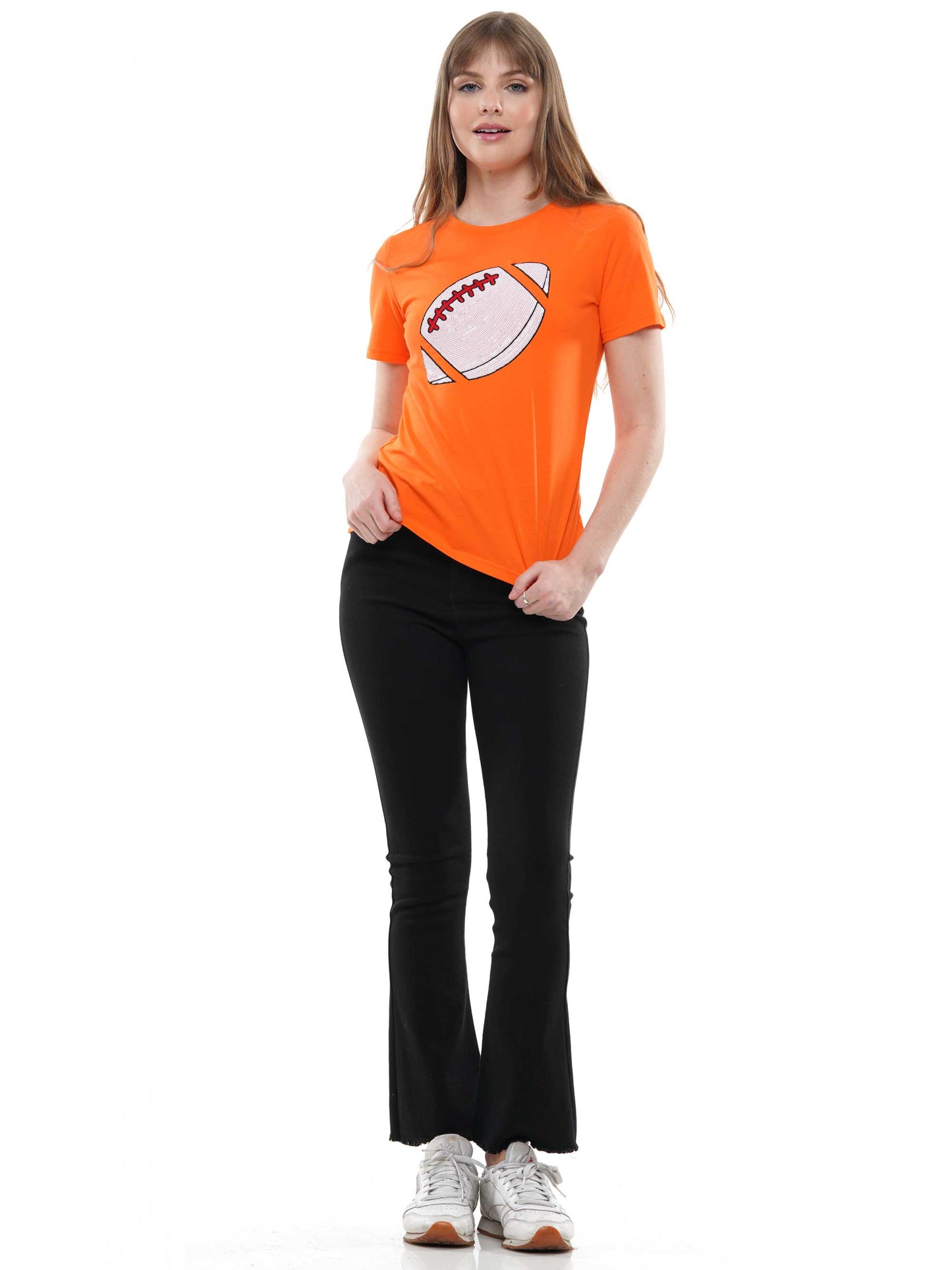 Football Sequin Fitted Tee